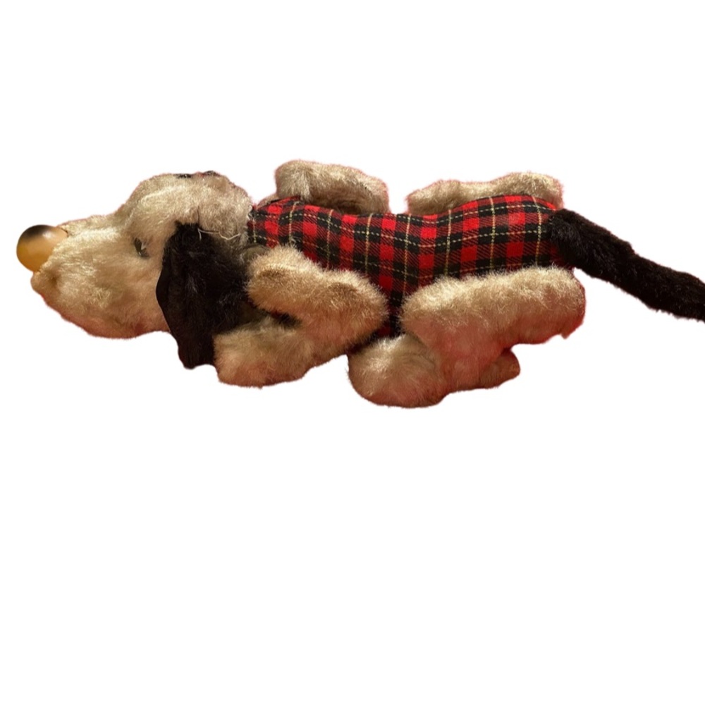 VINTAGE TOY DOG BATTERY OPERATED 1960’s SNOOPIE JAPAN TARTAN PLAID RARE HTF